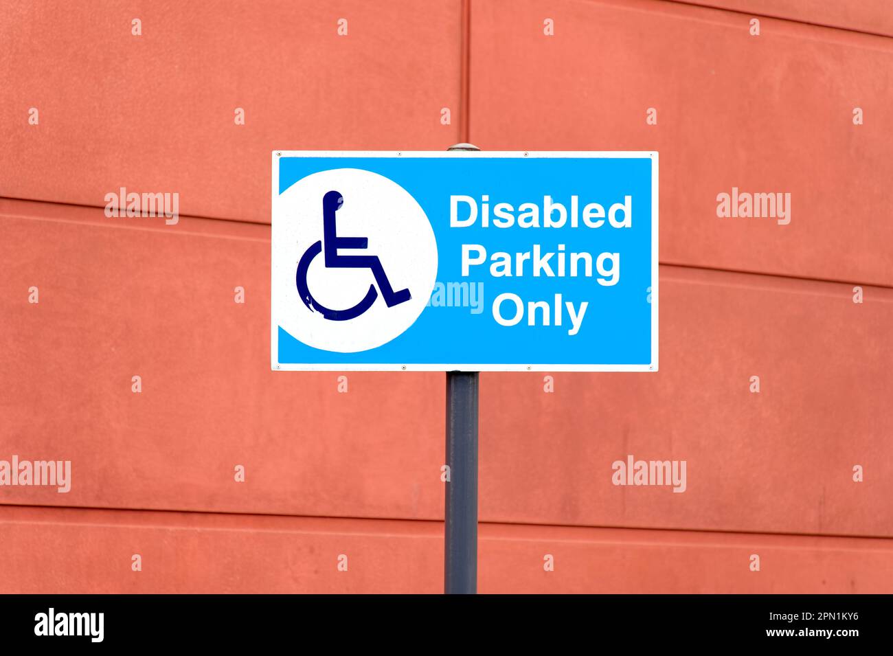 Disabled blue badge holder parking sign for driver Stock Photo Alamy