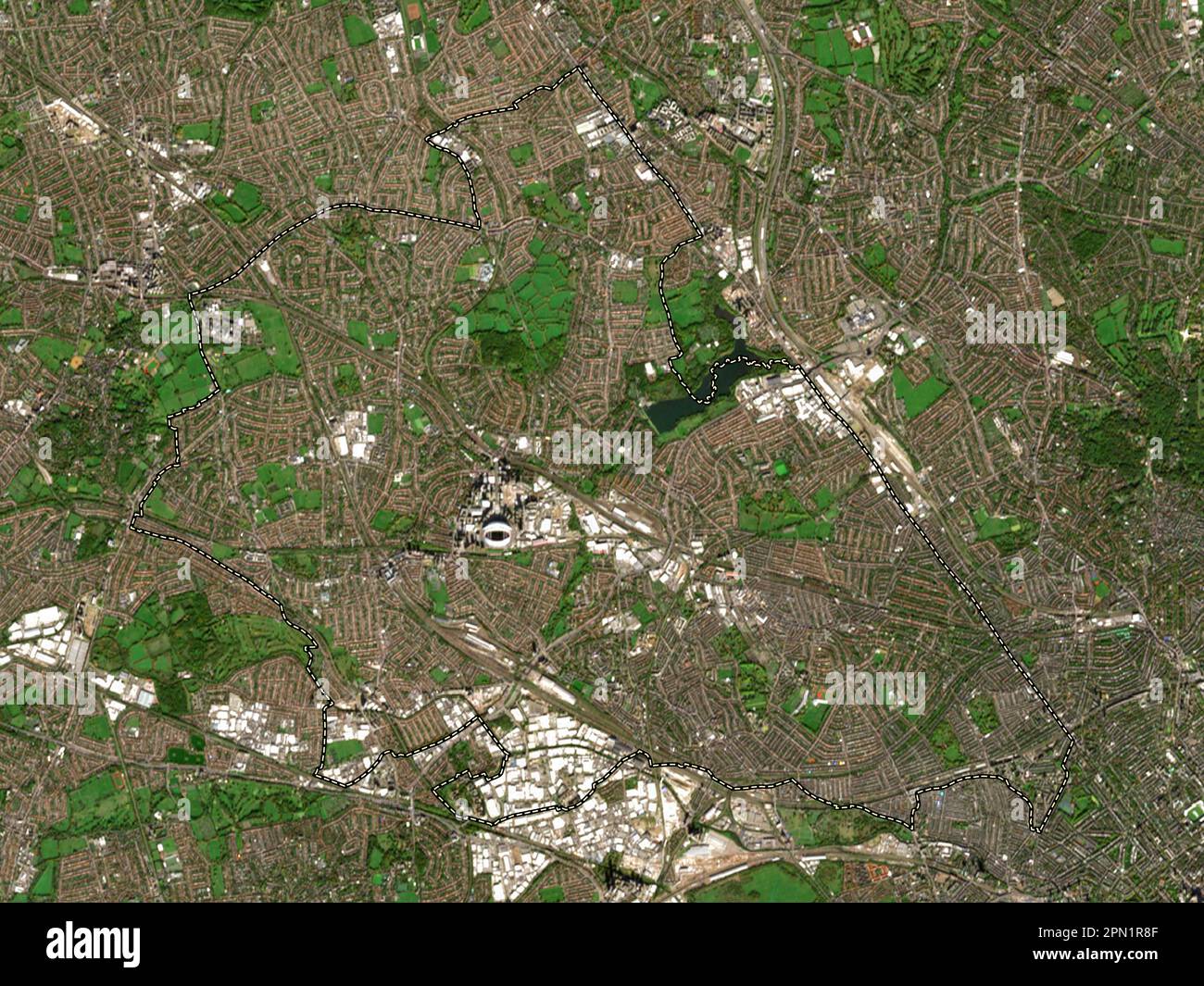 London Borough of Brent, london borough of England - Great Britain. Low resolution satellite map Stock Photo