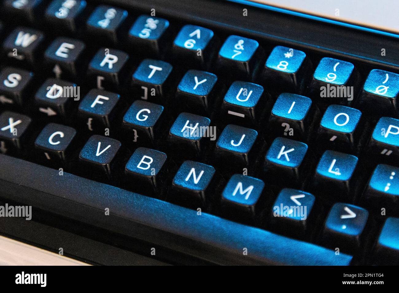 Black retro computer keyboard (Centre for Computing History, Cambridge, UK) Stock Photo