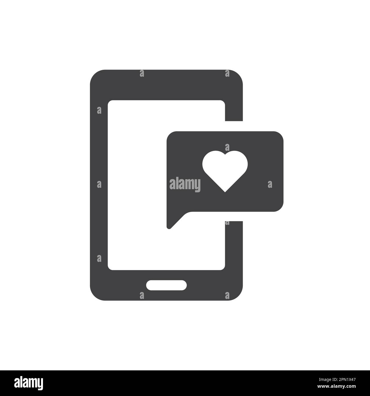 smartphone with like bubble vector icon Stock Vector