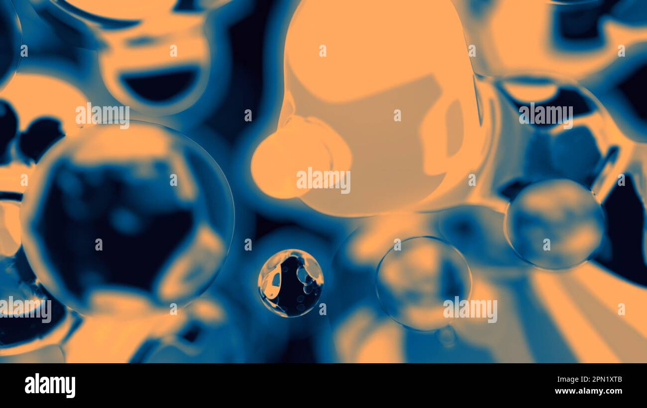 Object Bg blue and orange slime gentle meta objects bg - abstract 3D rendering ...