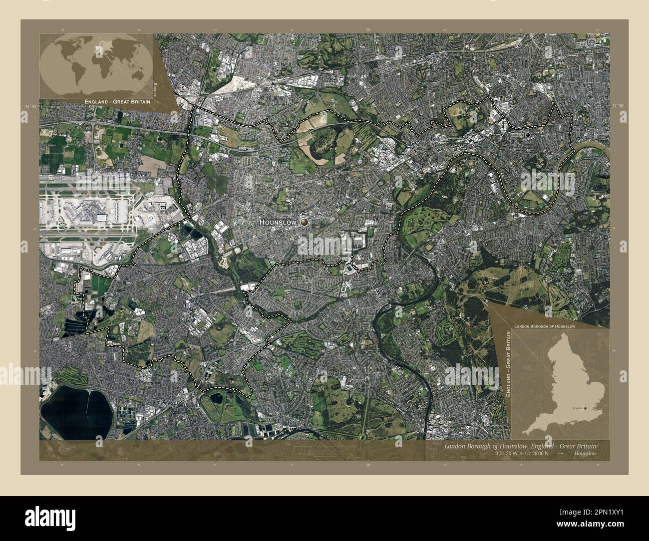 London Borough of Hounslow, london borough of England Great Britain. High resolution satellite