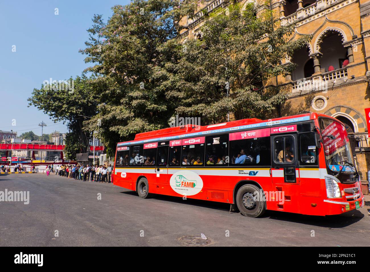 Bus, in front of CSMT Terminal, Fort, Mumbai, India Stock Photo Alamy