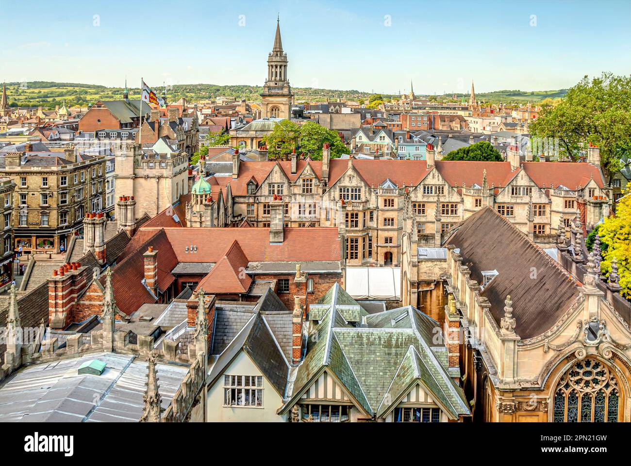 View over the city center of Oxford, Oxfordshire, England Stock Photo