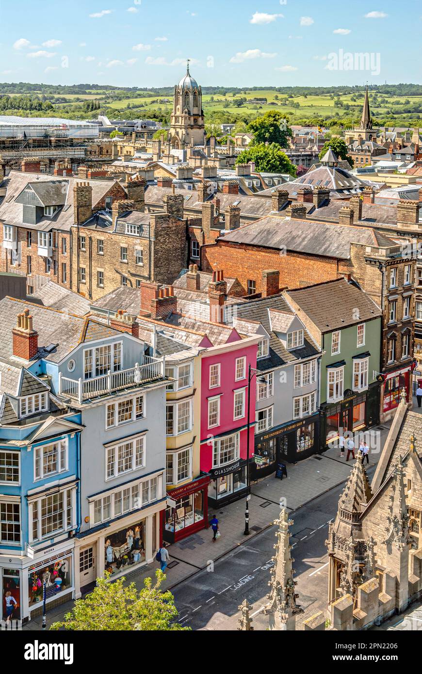 View over the city center of Oxford, Oxfordshire, England Stock Photo
