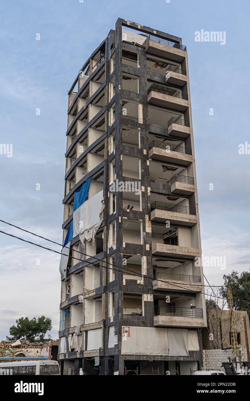 Destroyed building, Beirut, Lebanon Stock Photo