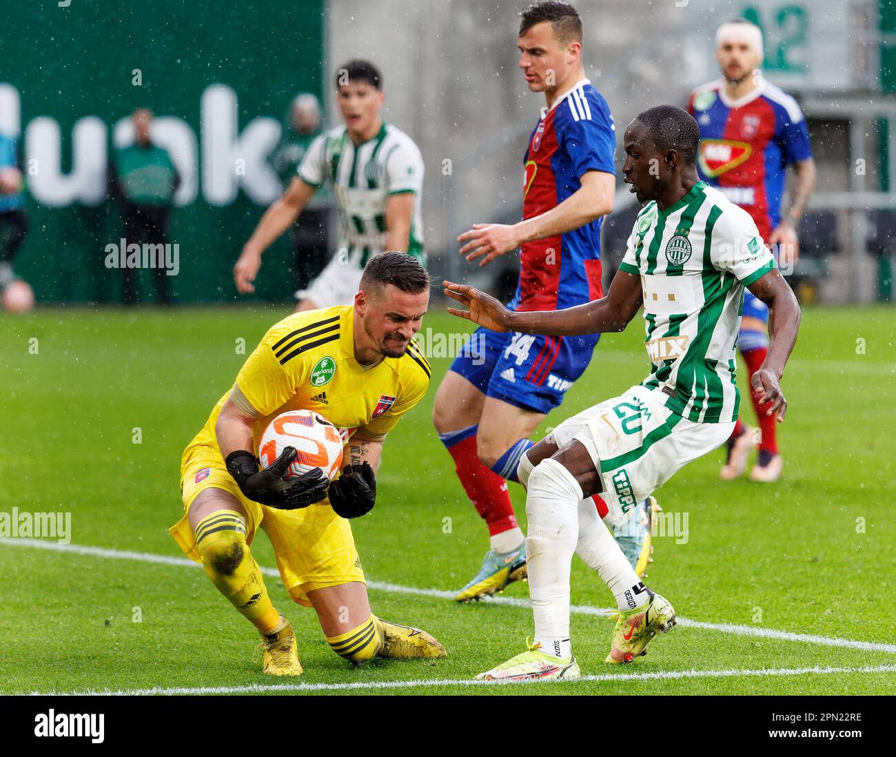 Budapest, Hungary. 31st August, 2023. Adama Traore of Ferencvarosi TC  controls the ball during the UEFA Europa Conference League Play Off Round  Second Leg match between Ferencvarosi TC and FK Zalgiris Vilnius