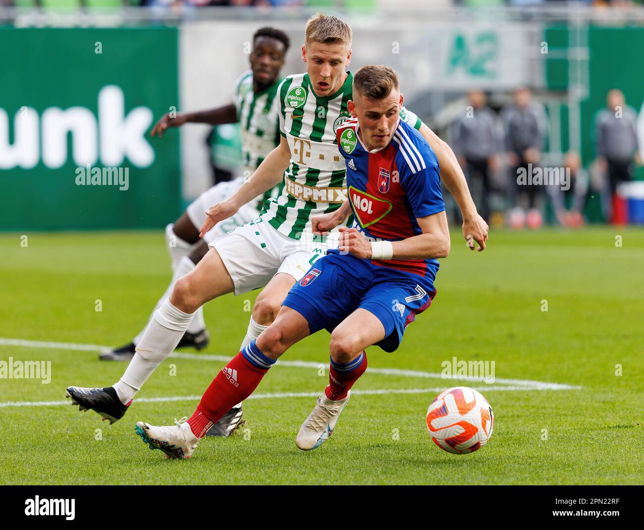 Palko Dardai of MOL Fehervar FC competes for the ball with