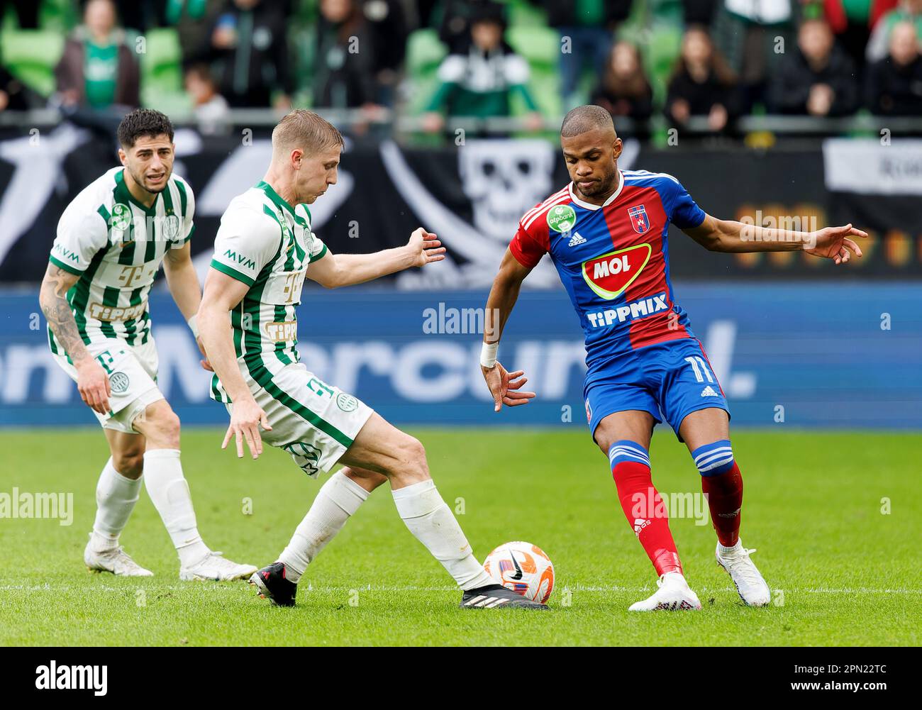 BUDAPEST, HUNGARY - APRIL 2: Angelo Sagal of Ferencvarosi TC