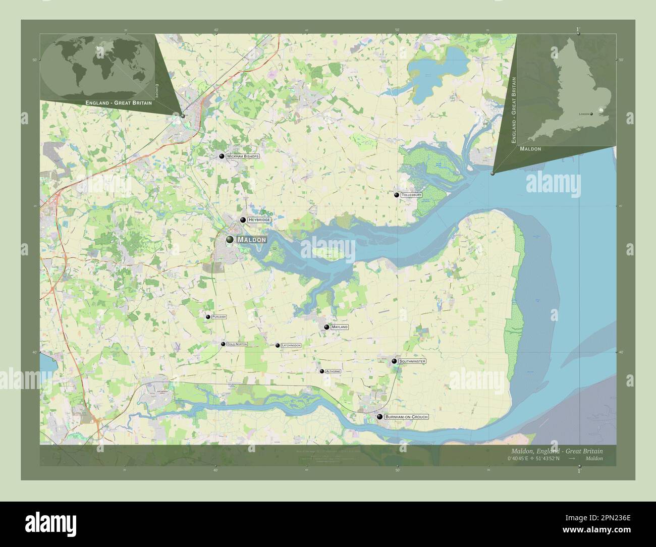 Maldon, non metropolitan district of England Great Britain. Open