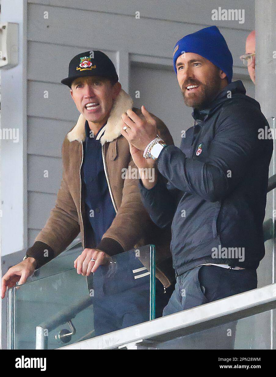 Wrexham owners Ryan Reynolds and Rob McElhenney in the stands during