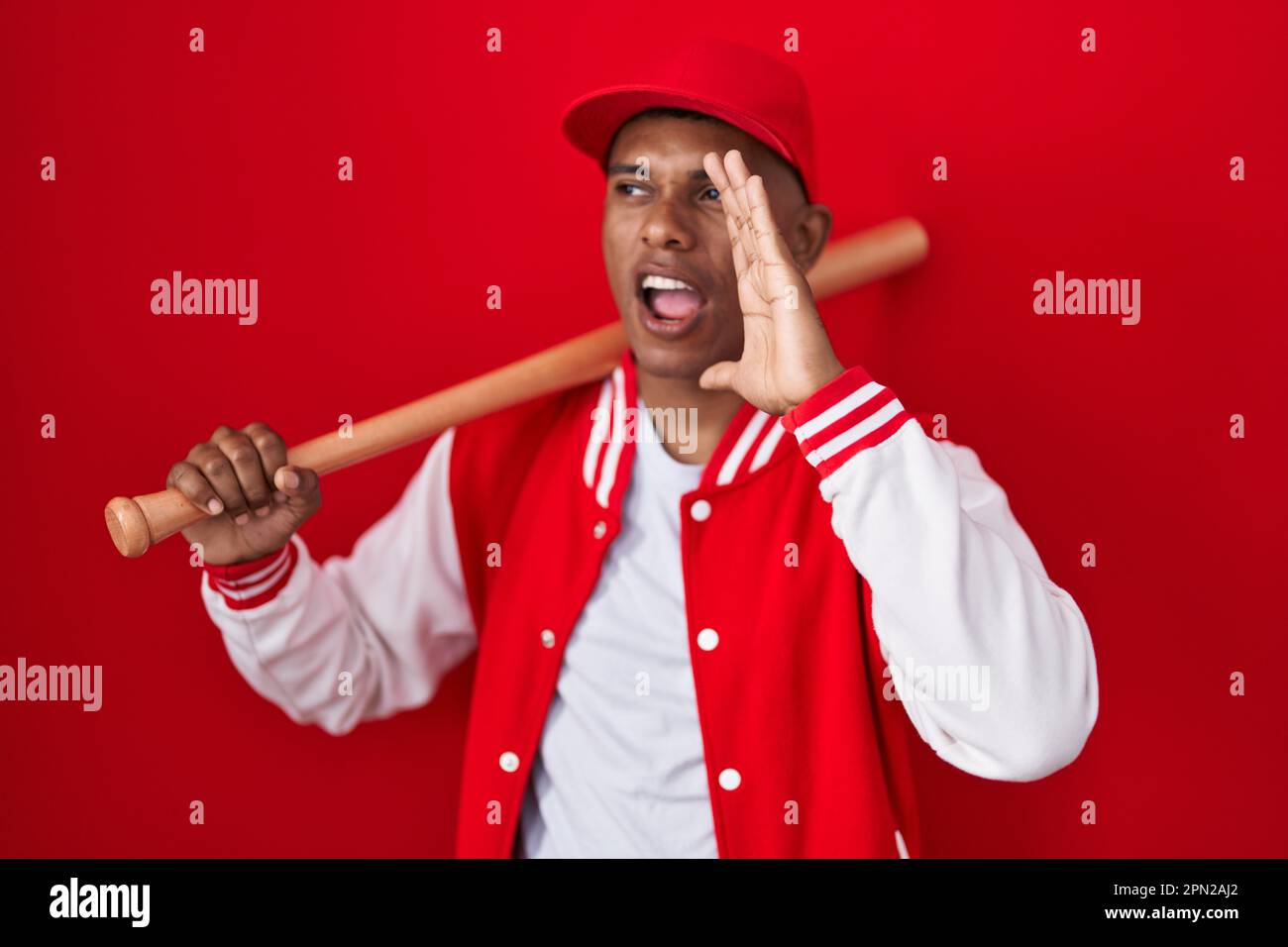 Shouting Baseball Man baseball bat talking on hi-res stock photography and images - Alamy