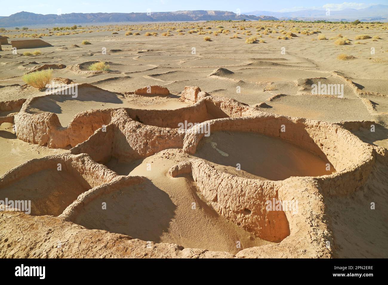 Archaeological Site of Aldea de Tulor Village Complex, Located near the Town of San Pedro Atacama, Northern Chile, South America Stock Photo