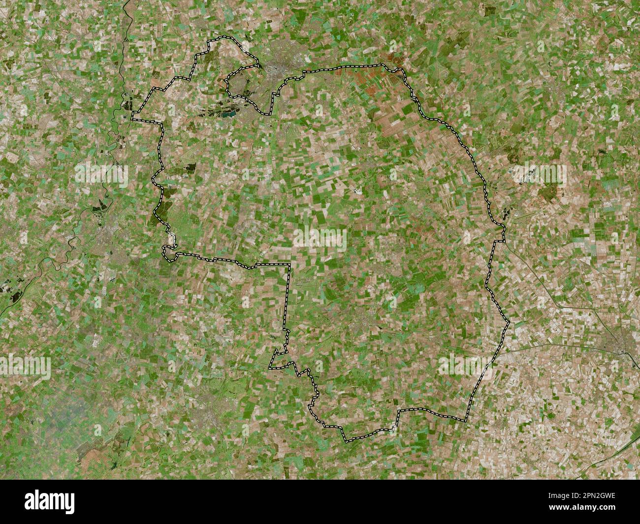 North Kesteven, non metropolitan district of England - Great Britain. High resolution satellite map Stock Photo