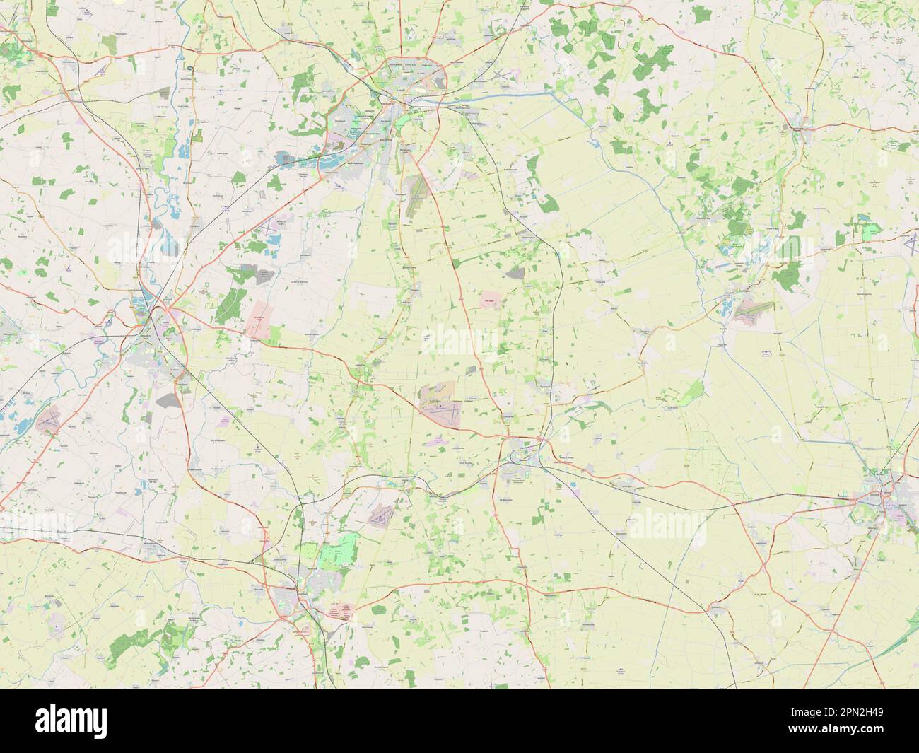 North Kesteven, non metropolitan district of England - Great Britain. Open Street Map Stock Photo