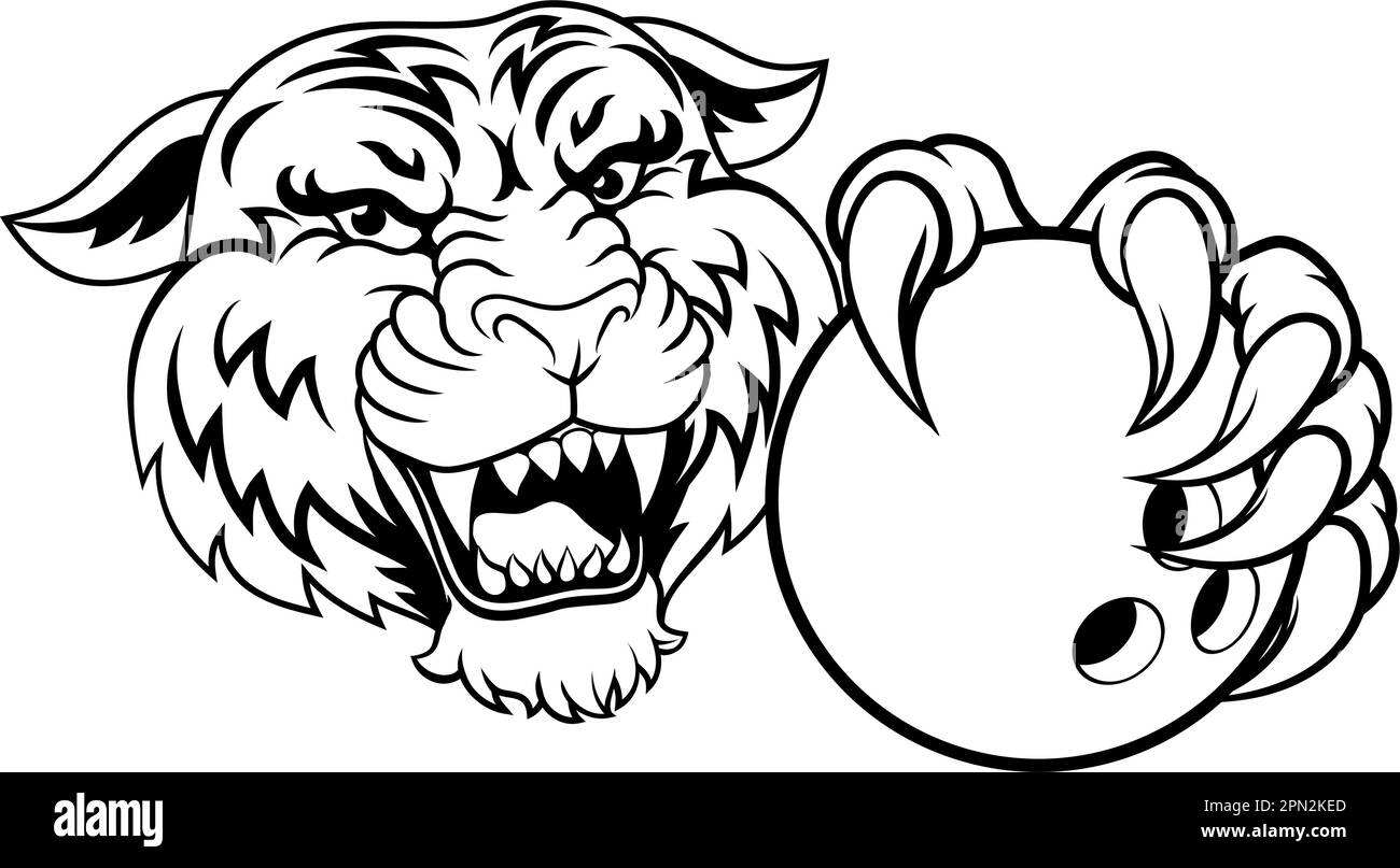 Tiger Bowling Ball Animal Sports Team Mascot Stock Vector Image & Art