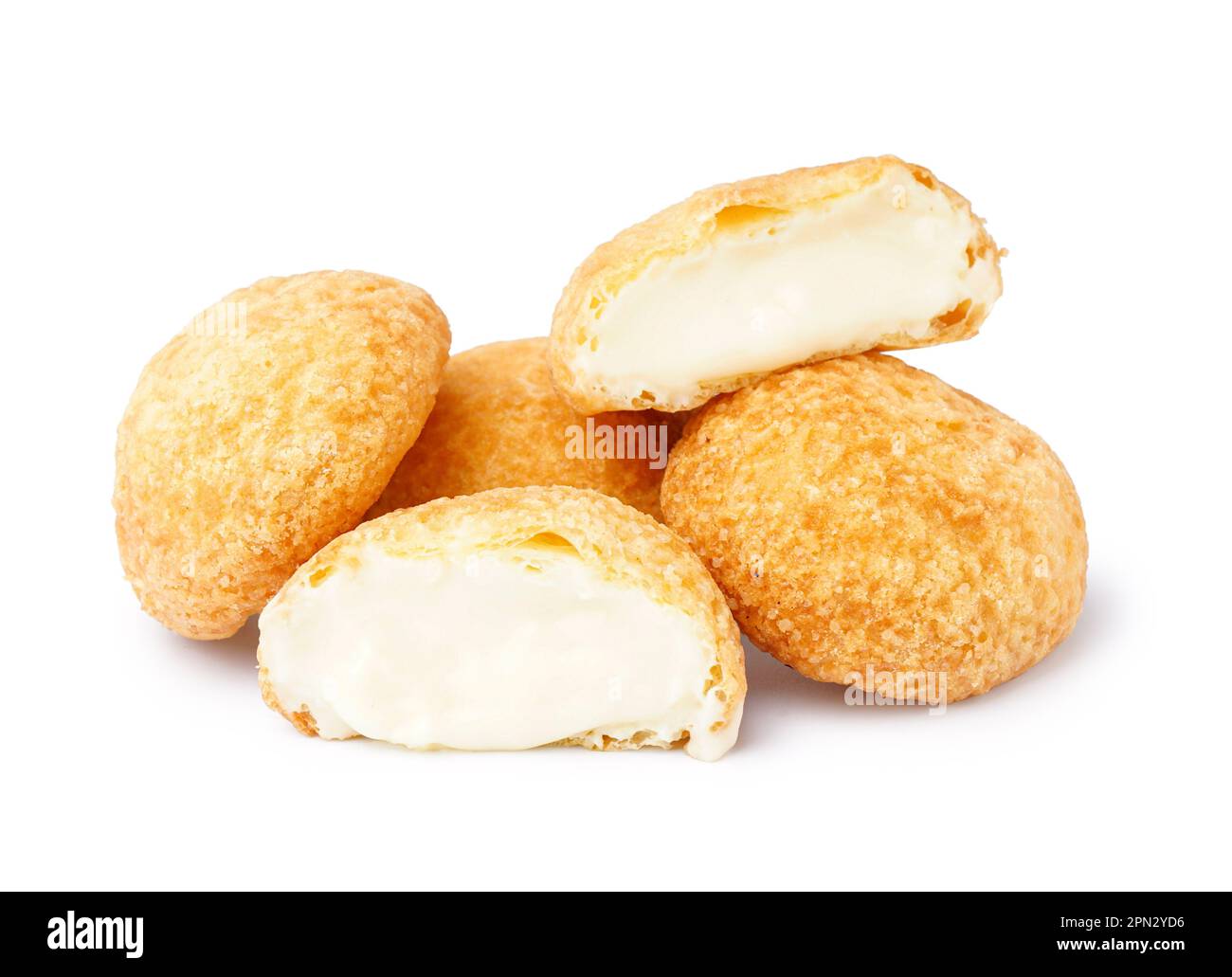 Delicious choux pastry on white background Stock Photo - Alamy