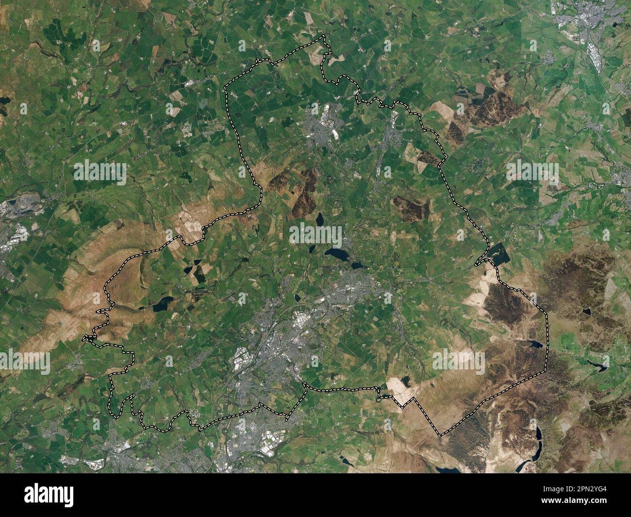 Pendle, non metropolitan district of England - Great Britain. High resolution satellite map Stock Photo