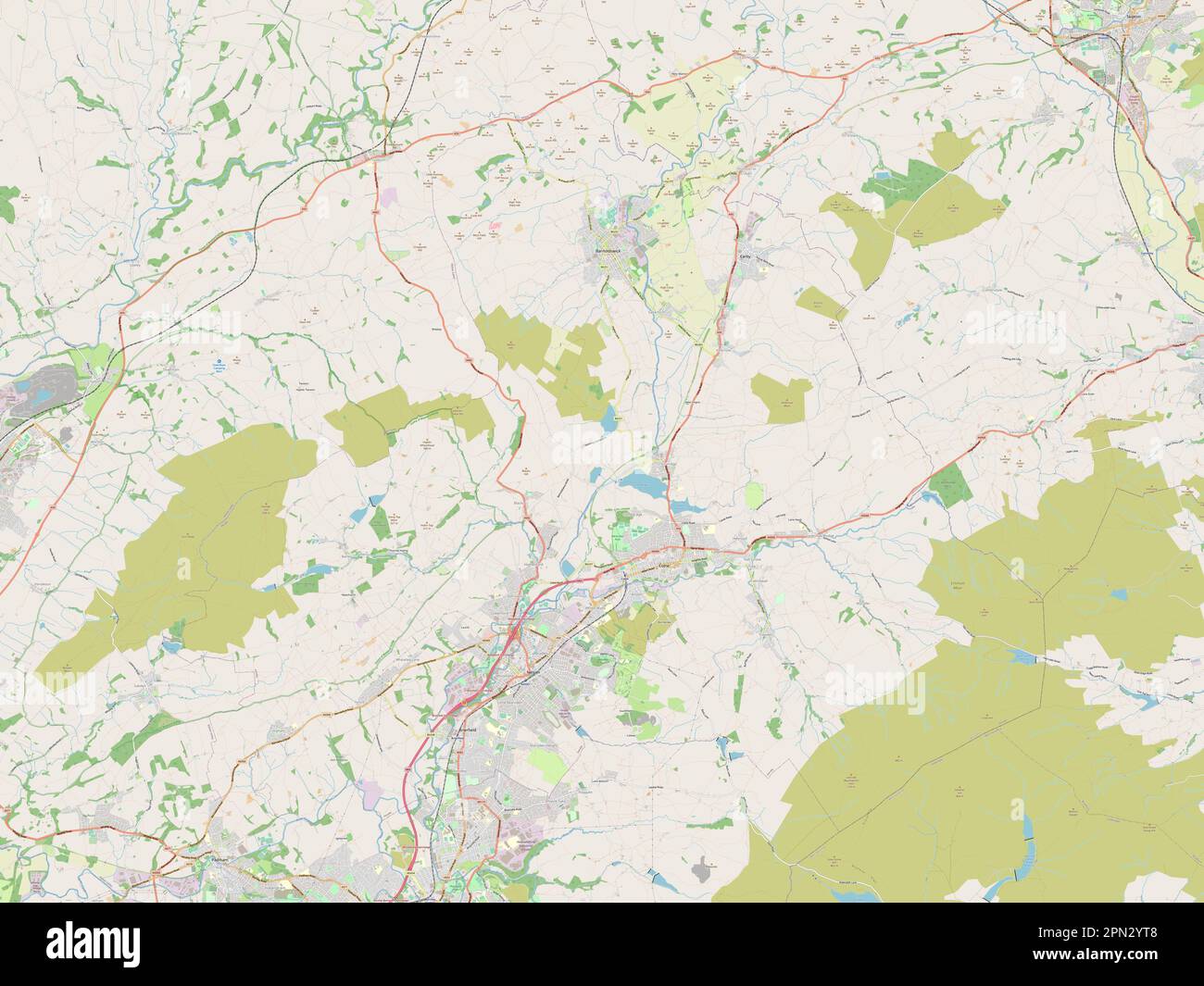 Pendle, non metropolitan district of England - Great Britain. Open Street Map Stock Photo