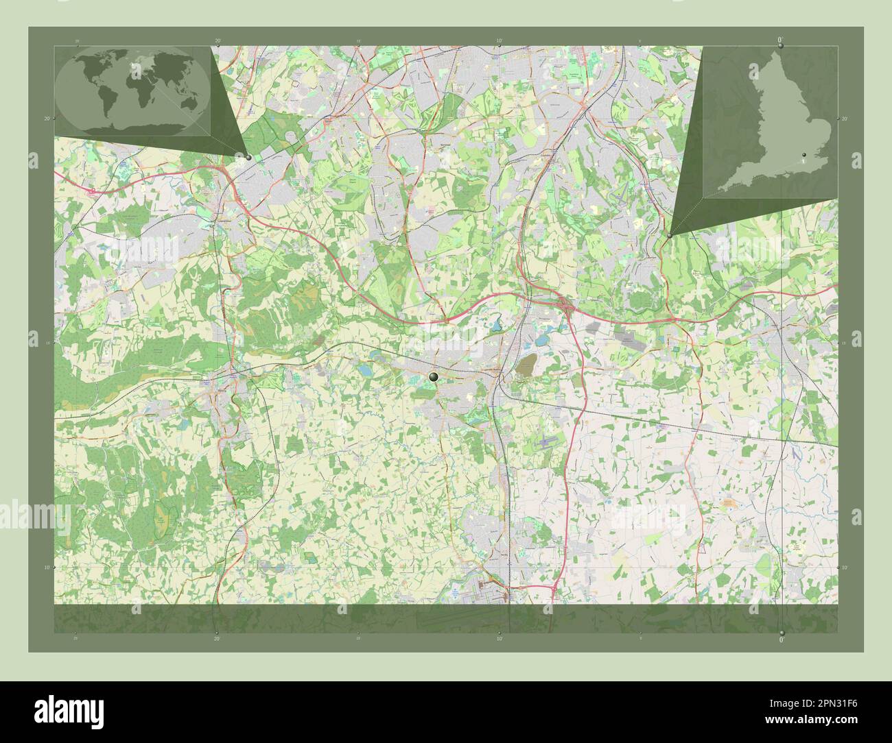 Reigate and Banstead, non metropolitan district of England Great Britain. Open Street Map