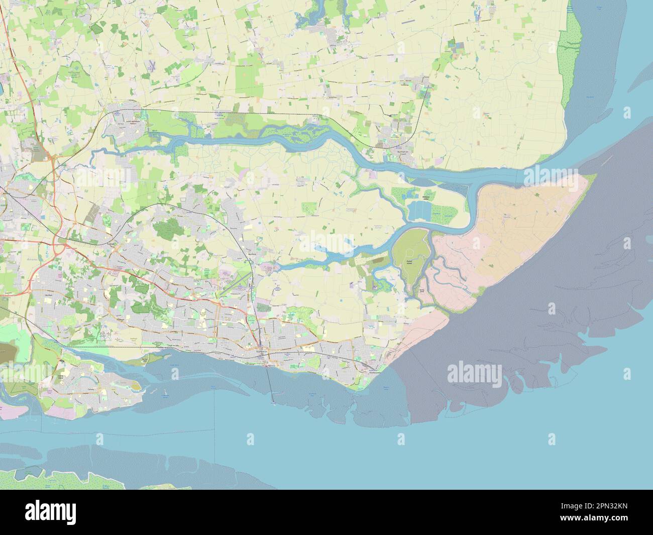 Rochford, non metropolitan district of England - Great Britain. Open Street Map Stock Photo