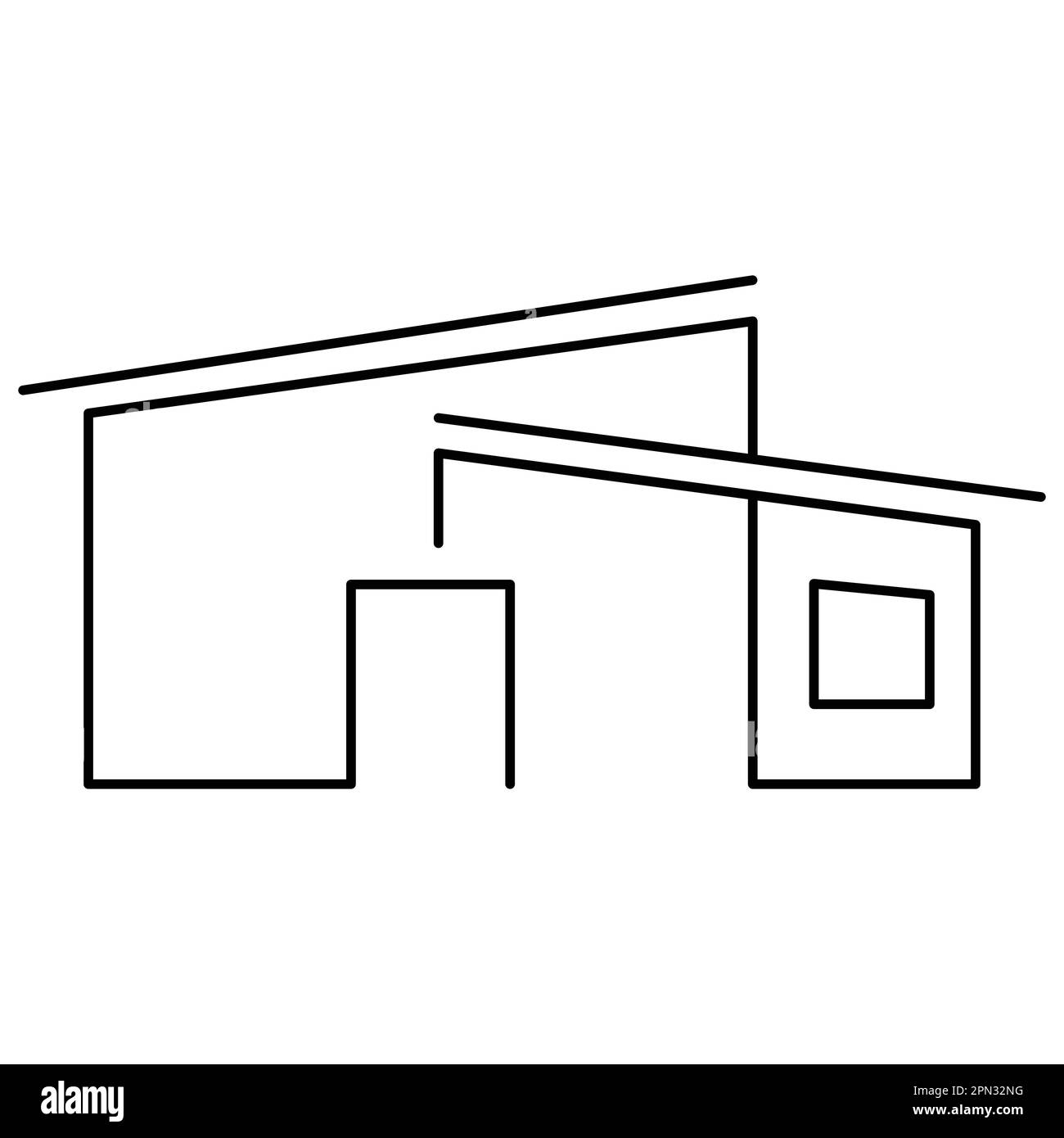 House icon. Real estate business. House modern unique concept. Flat icon. Stock Vector