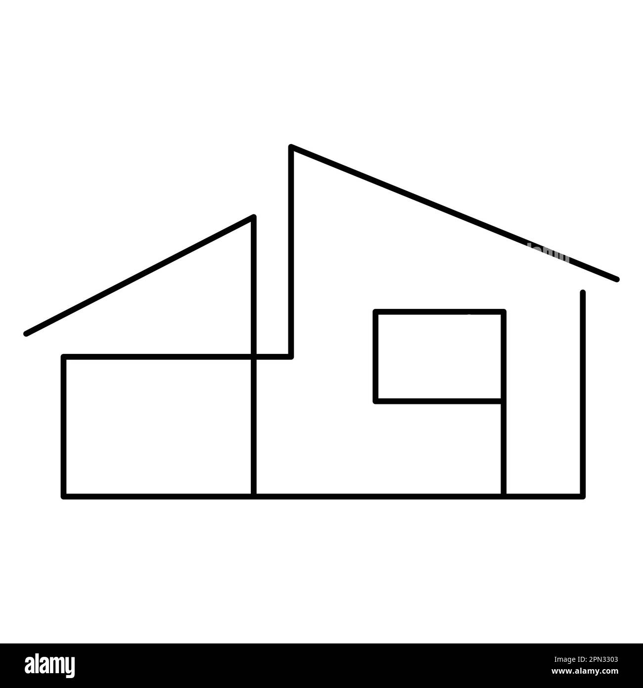 House icon. Real estate business. House modern unique concept. Flat icon. Stock Vector