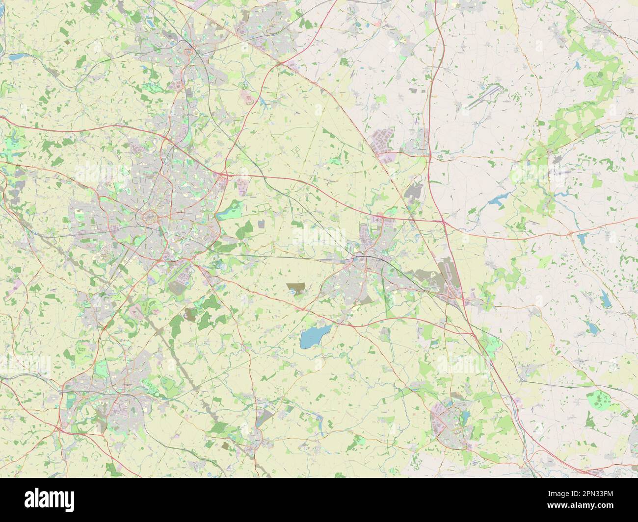 Rugby, non metropolitan district of England - Great Britain. Open Street Map Stock Photo