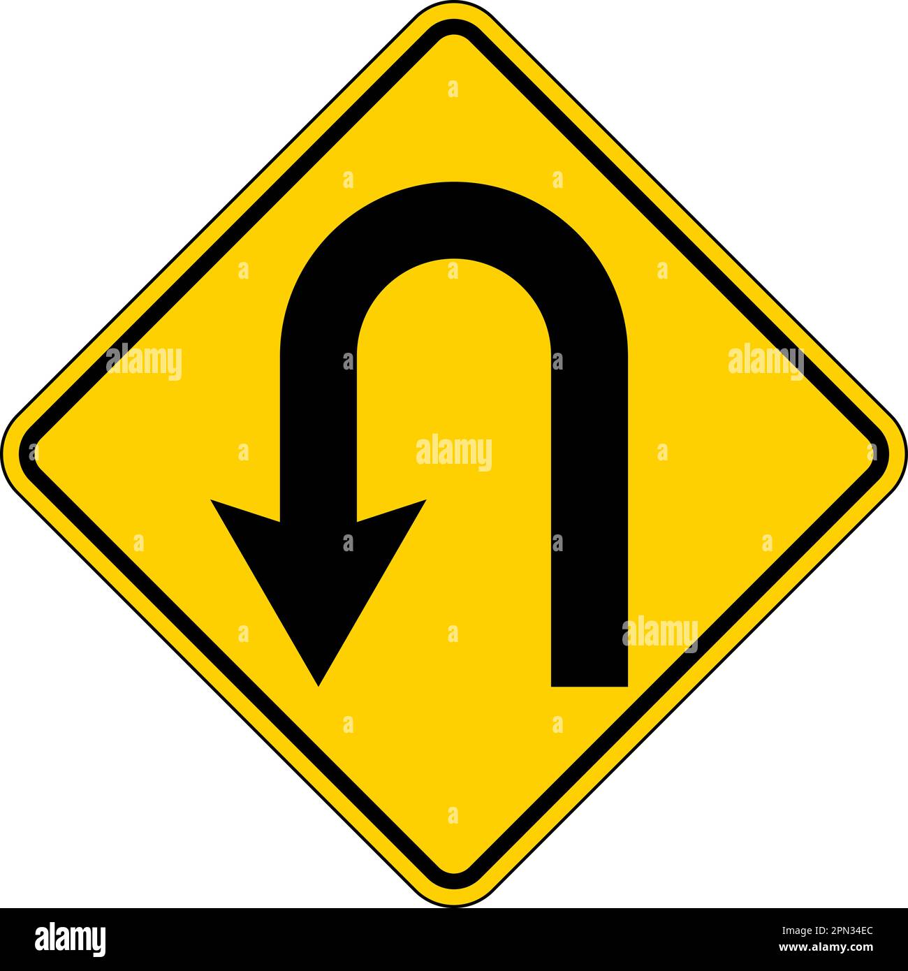 Dangerous turns, warning traffic sign isolated on white background Stock  Photo - Alamy