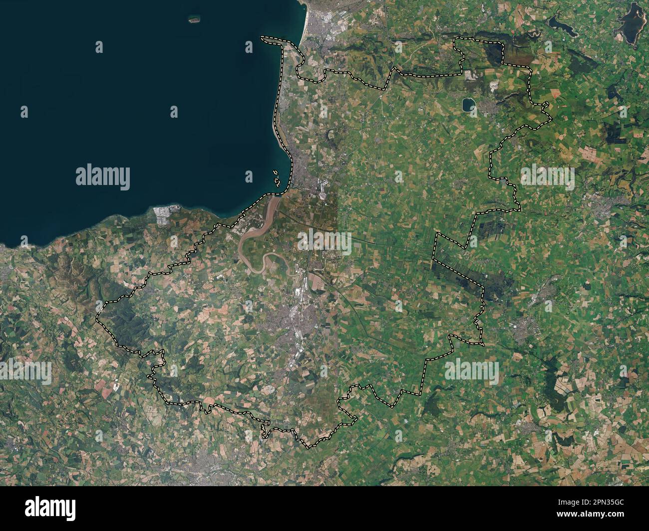 Sedgemoor, non metropolitan district of England - Great Britain. High resolution satellite map Stock Photo