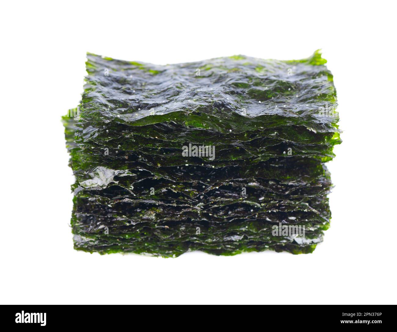 Crispy nori seaweed isolated on white background. Japanese food nori