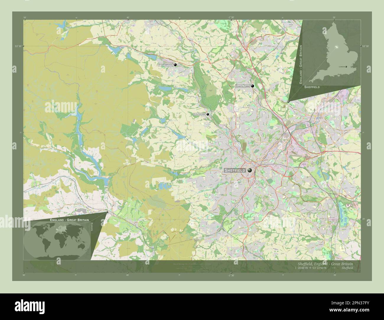 Sheffield, administrative county of England Great Britain. Open