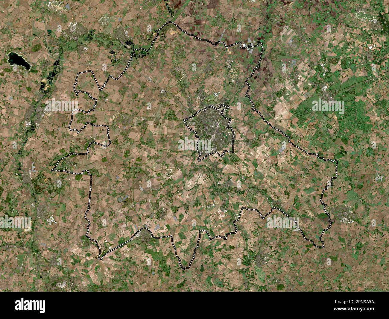 South Cambridgeshire, non metropolitan district of England - Great Britain. Low resolution satellite map Stock Photo
