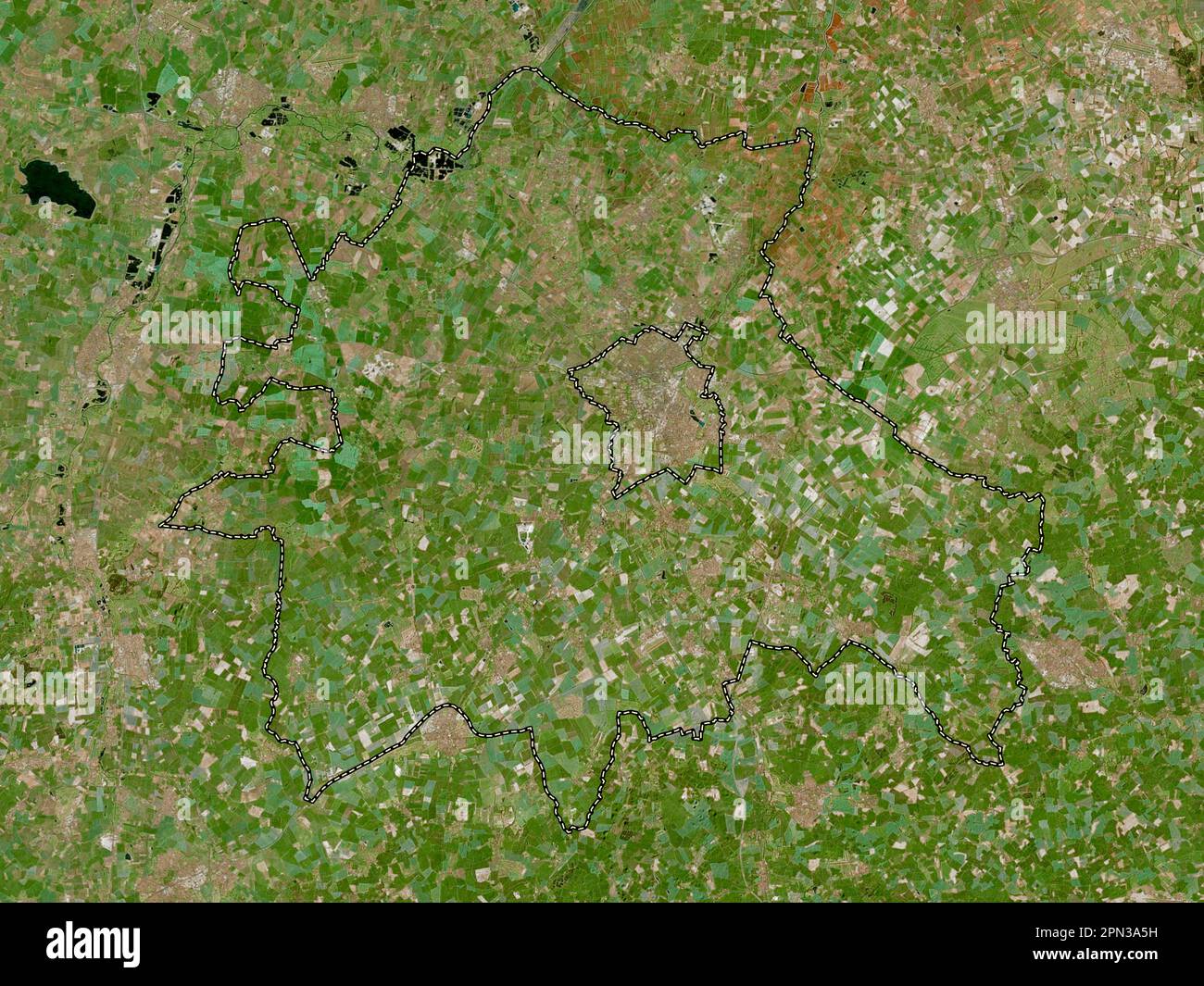 South Cambridgeshire, non metropolitan district of England - Great Britain. High resolution satellite map Stock Photo