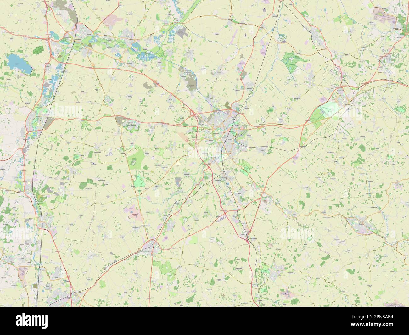 South Cambridgeshire, non metropolitan district of England - Great Britain. Open Street Map Stock Photo