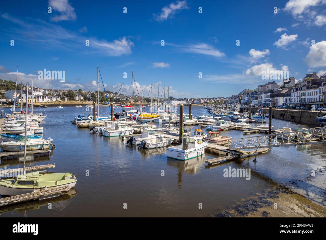The harbour at Audierne on the Goyen river, Brittany, France Stock Photo