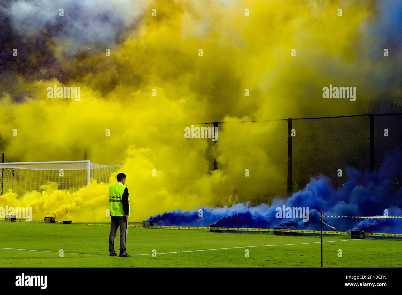 Buenos Aires, 15th April 2023, Stadium of Boca Juniors during a match for the 12nd round of Argentina´s Liga Profesional de Fútbol Binance Cup at L Stock Photo