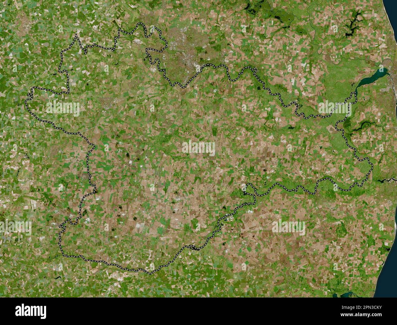 South Norfolk, non metropolitan district of England - Great Britain. High resolution satellite map Stock Photo