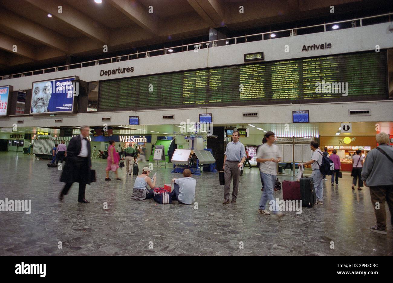 Late night passengers on the concourse at Euston station, London, 26 July 2010, approximately 22.30 hrs. Stock Photo