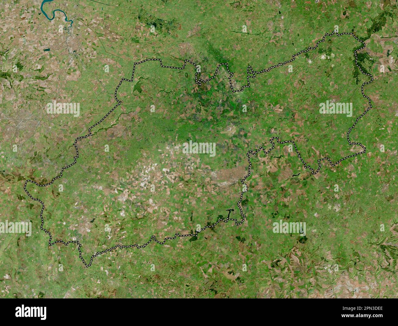 South Somerset, non metropolitan district of England - Great Britain. High resolution satellite map Stock Photo