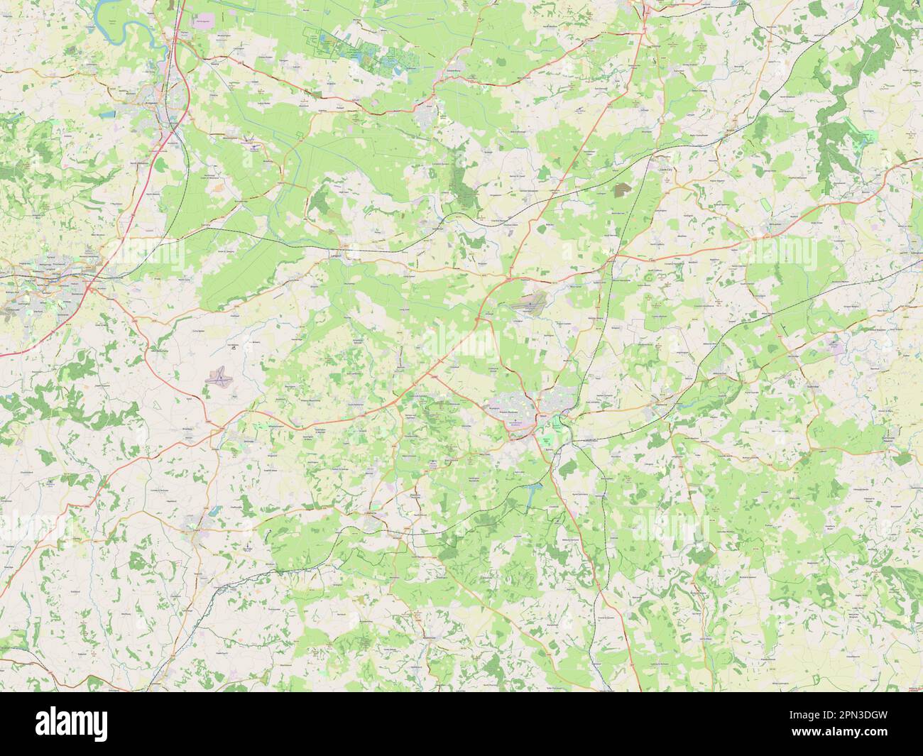 South Somerset, non metropolitan district of England - Great Britain. Open Street Map Stock Photo