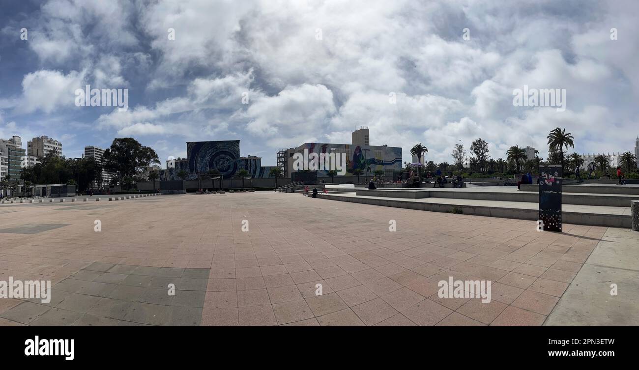 Casablanca: the skate park inside the Arab League park, urban park in the city center redesigned by French architect and urban planner Albert Laprade Stock Photo