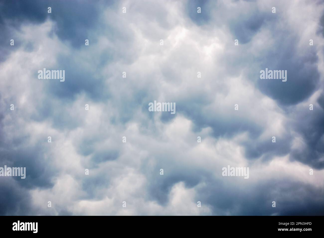 sky covered with heavy rainy clouds. bad weather forecast Stock Photo