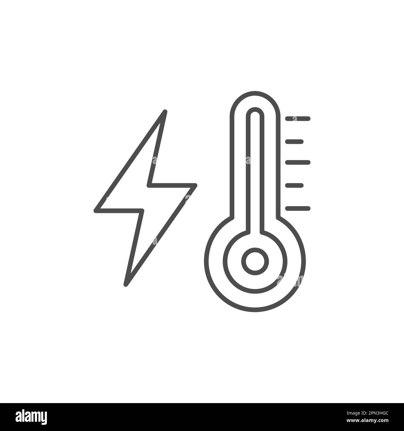 Thermometer related vector linear icon. Air temperature measurement
