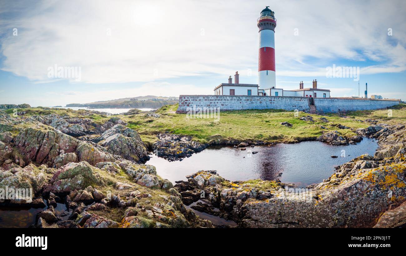 Buchan Ness Lighthouse Stock Photo