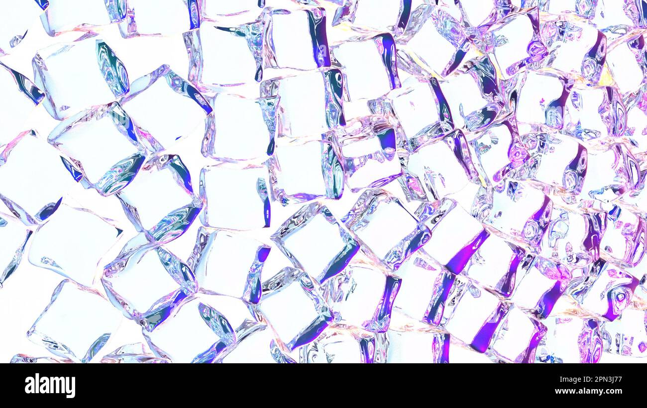 Glass cubes fall on transparent back 3d render Stock Photo - Alamy
