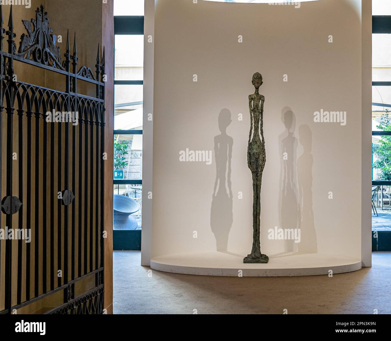 Magnani Palace, Reggio Emilia region, italy - exhibition 'the restless art' - Alberto Giacometti (1901-1966) -  sculpture ' Femme debout' Stock Photo