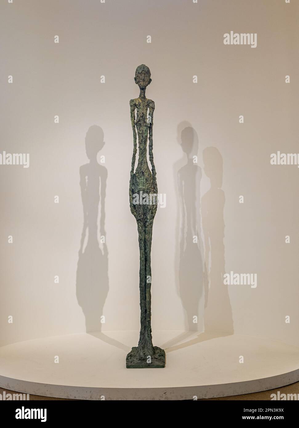 Magnani Palace, Reggio Emilia region, italy - exhibition 'the restless art' - Alberto Giacometti (1901-1966) -  sculpture ' Femme debout' Stock Photo