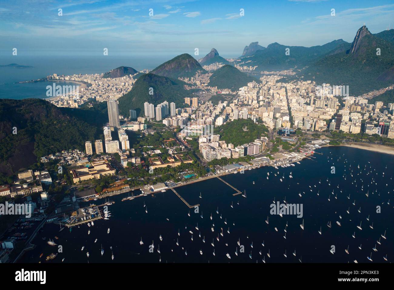 Aerial View of Rio de Janeiro City With Mountains and Guanabara Bay ...