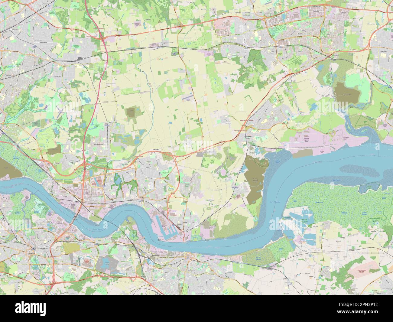 Thurrock, unitary authority of England Great Britain. Open Street Map